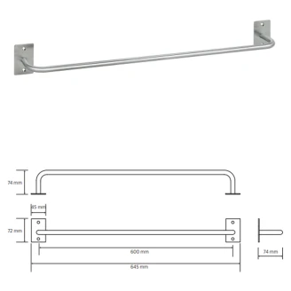 Håndklædestang <strong>Civio</strong>  Krom Mat 60 cm