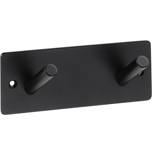 Knagterække med 2 Knager Civio Sort Mat