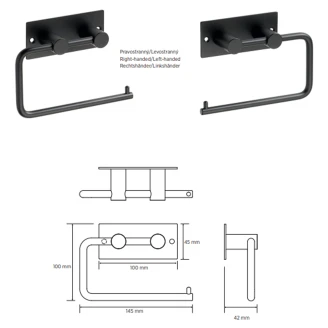 Toiletpapirholder <strong>Civio</strong>  Sort Mat