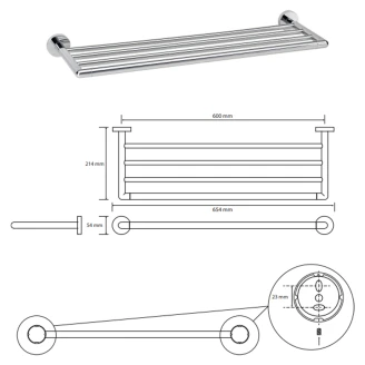 Håndklædestang <strong>Avora</strong>  Krom Blank 60 cm