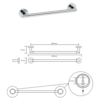 Håndklædestang <strong>Avora</strong>  Krom Blank 30 cm