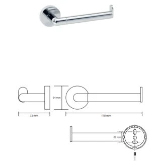 Toiletpapirholder uden Låg <strong>Avora</strong>  Krom Blank