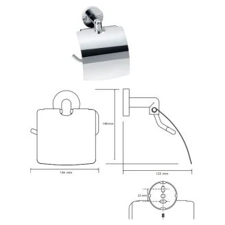 Toiletpapirholder med Låg <strong>Avora</strong>  Krom Blank