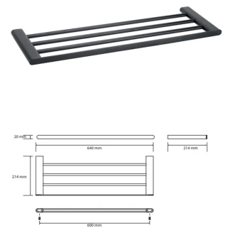 Håndklædestang <strong>Cendre</strong>  Sort Mat 60 cm