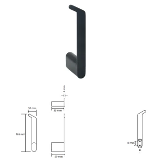 Toiletpapirholder til Reservruller <strong>Cendre</strong>  Sort Mat