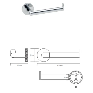 Toiletpapirholder uden Låg <strong>Sumi</strong>  Krom Blank