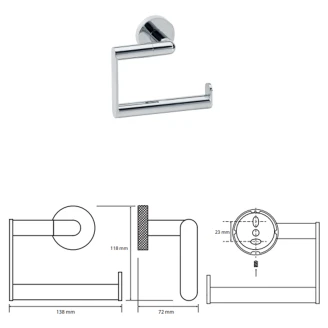 Toiletpapirholder uden Låg <strong>Sumi</strong>  Krom Blank