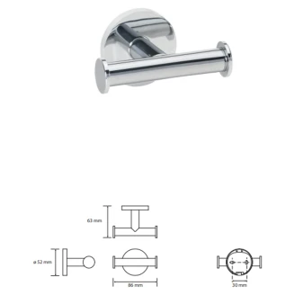 Dobbelt Vægkroge <strong>Ligno</strong>  Krom Blank