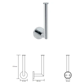 Toiletpapirholder til Reservruller <strong>Ligno</strong>  Krom Blank