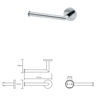 Toiletpapirholder <strong>Ligno</strong>  Krom Blank Venstre
