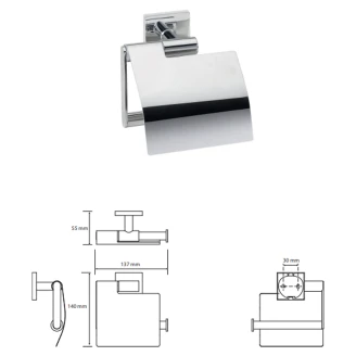 Toiletpapirholder med Låg <strong>Miko</strong>  Krom Blank