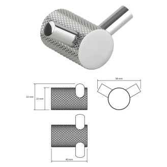 Dobbelt Vægkroge <strong>Charon</strong>  Krom Blank