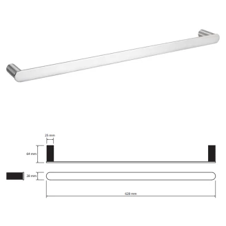 Håndklædestang <strong>Charon</strong>  Krom Blank
