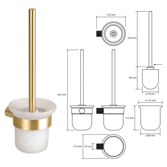 Toiletbørste <strong>Charon</strong>  Guld Mat