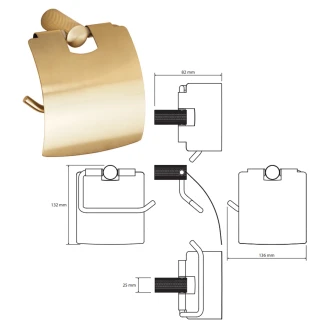 Toiletpapirholder med Låg <strong>Charon</strong>  Guld Mat
