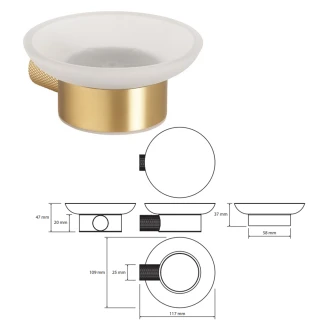 Sæbeskål <strong>Charon</strong>  Guld Mat