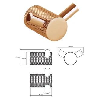 Dobbelt Vægkroge <strong>Charon</strong>  Kobber Mat