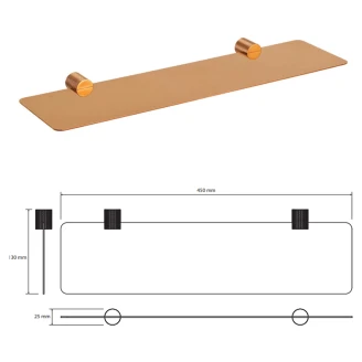 Badeværelseshylde <strong>Charon</strong>  Kobber Mat