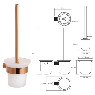 Toiletbørste <strong>Charon</strong>  Kobber Mat