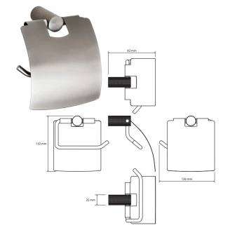 Toiletpapirholder med Låg <strong>Charon</strong>  Grafit Mat