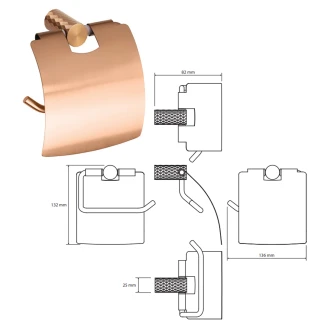 Toiletpapirholder med Låg <strong>Reflet</strong>  Kobber Mat