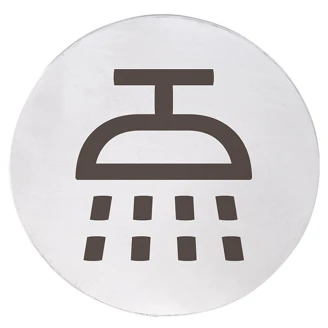 Bruser Piktogram 8x8 cm Krom Matt Rund