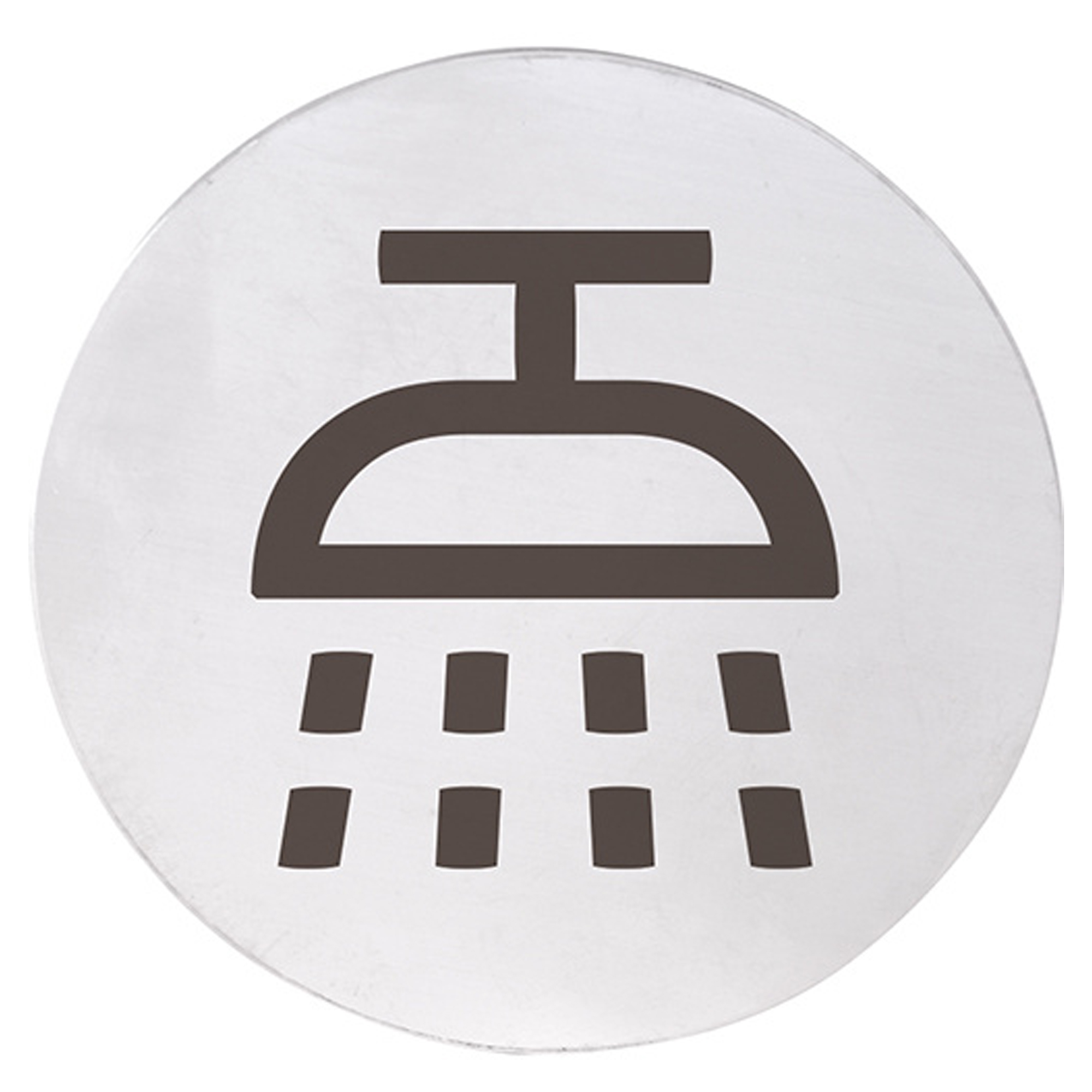 Bruser Piktogram 8x8 cm Krom Matt Rund