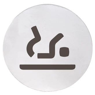 Puslerum Piktogram 8x8 cm Krom Matt Rund