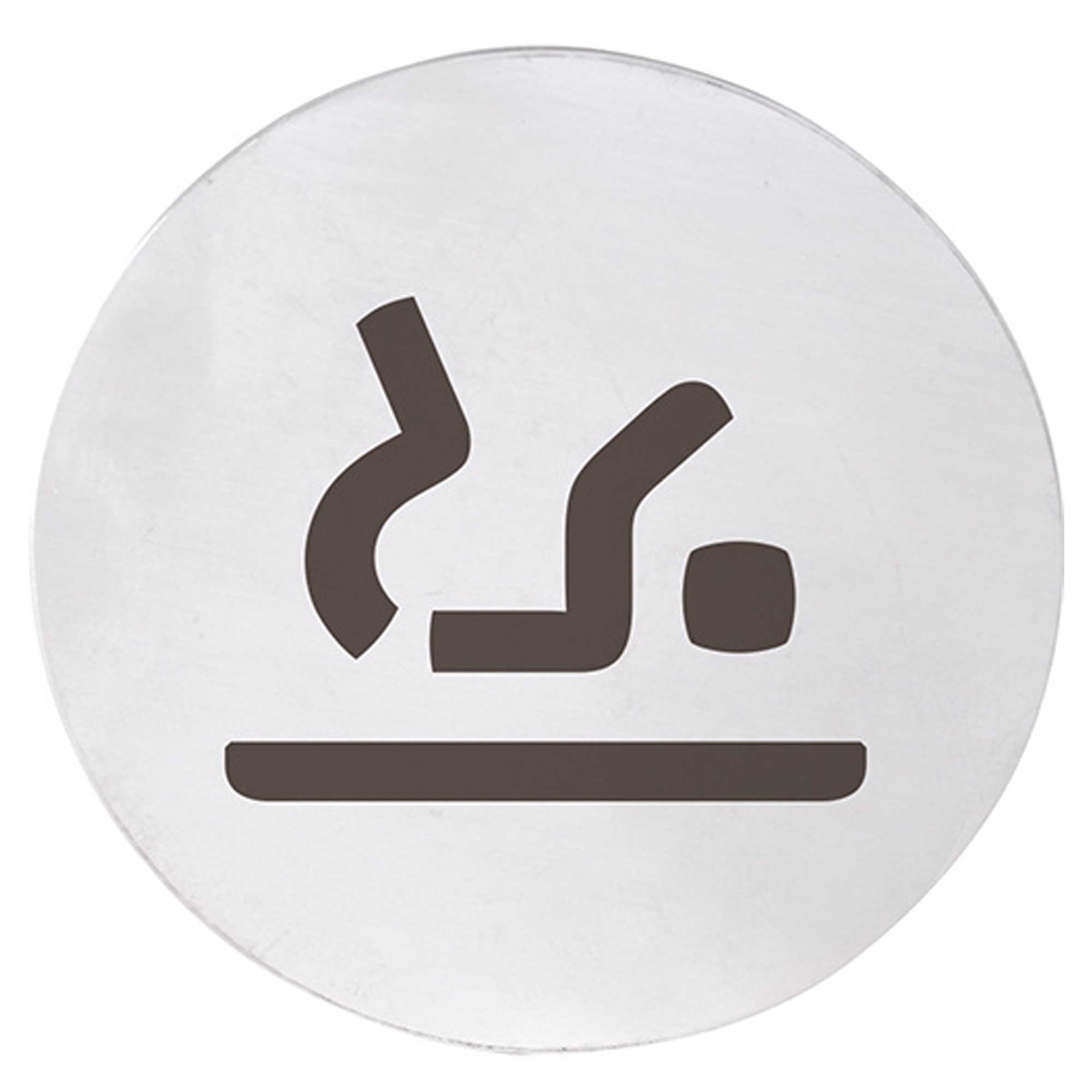 Puslerum Piktogram 8x8 cm Krom Matt Rund