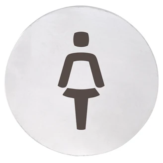 Dametoilet Piktogram 8x8 cm Krom Matt Rund