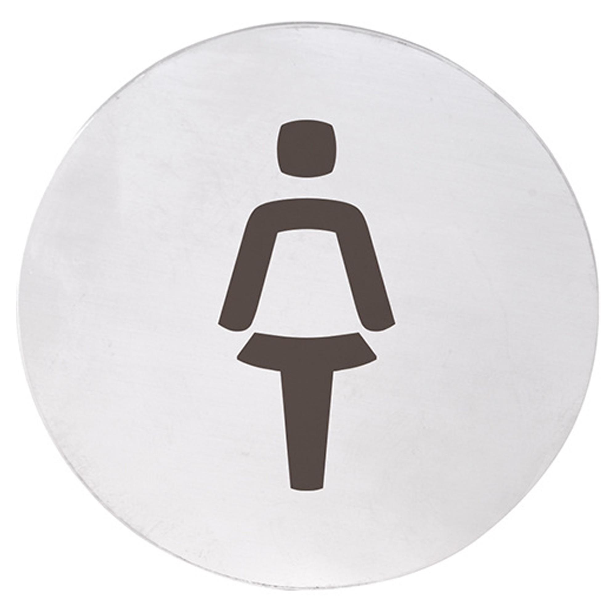 Dametoilet Piktogram 8x8 cm Krom Matt Rund