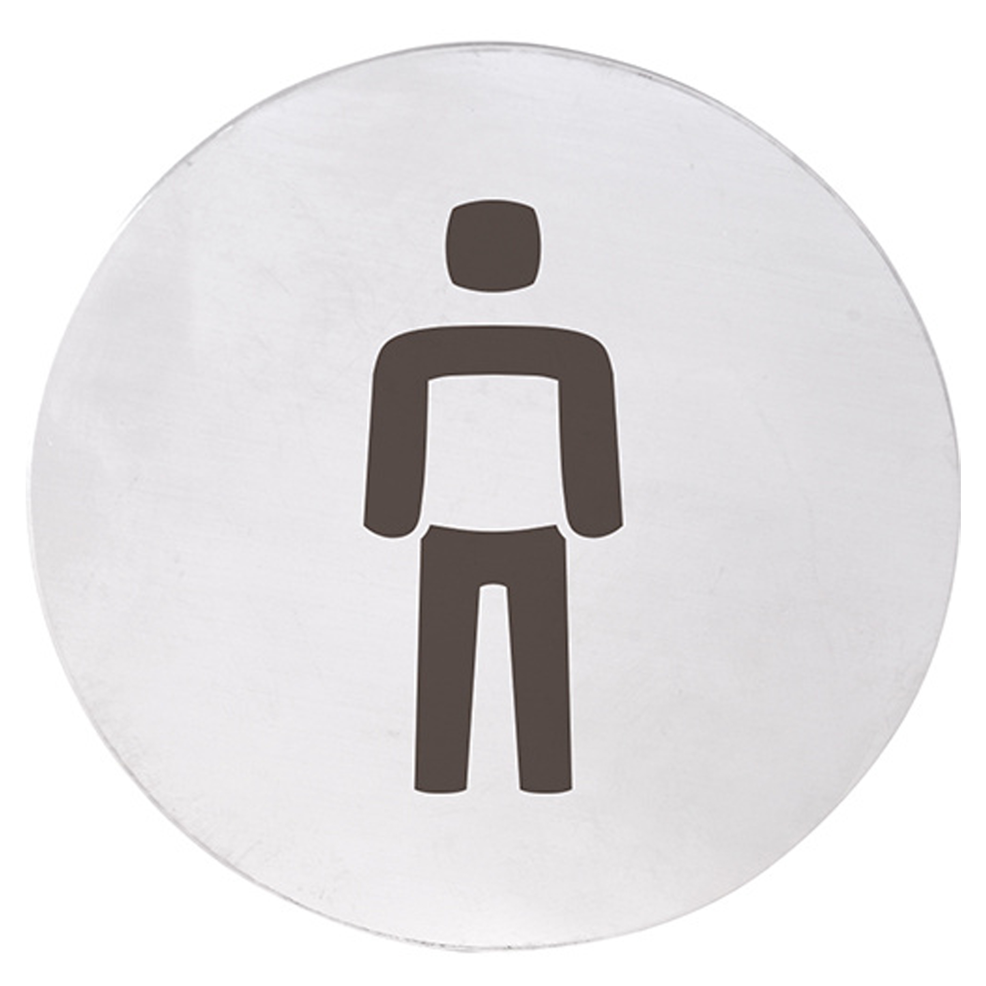 Herretoilet Piktogram 8x8 cm Krom Matt Rund