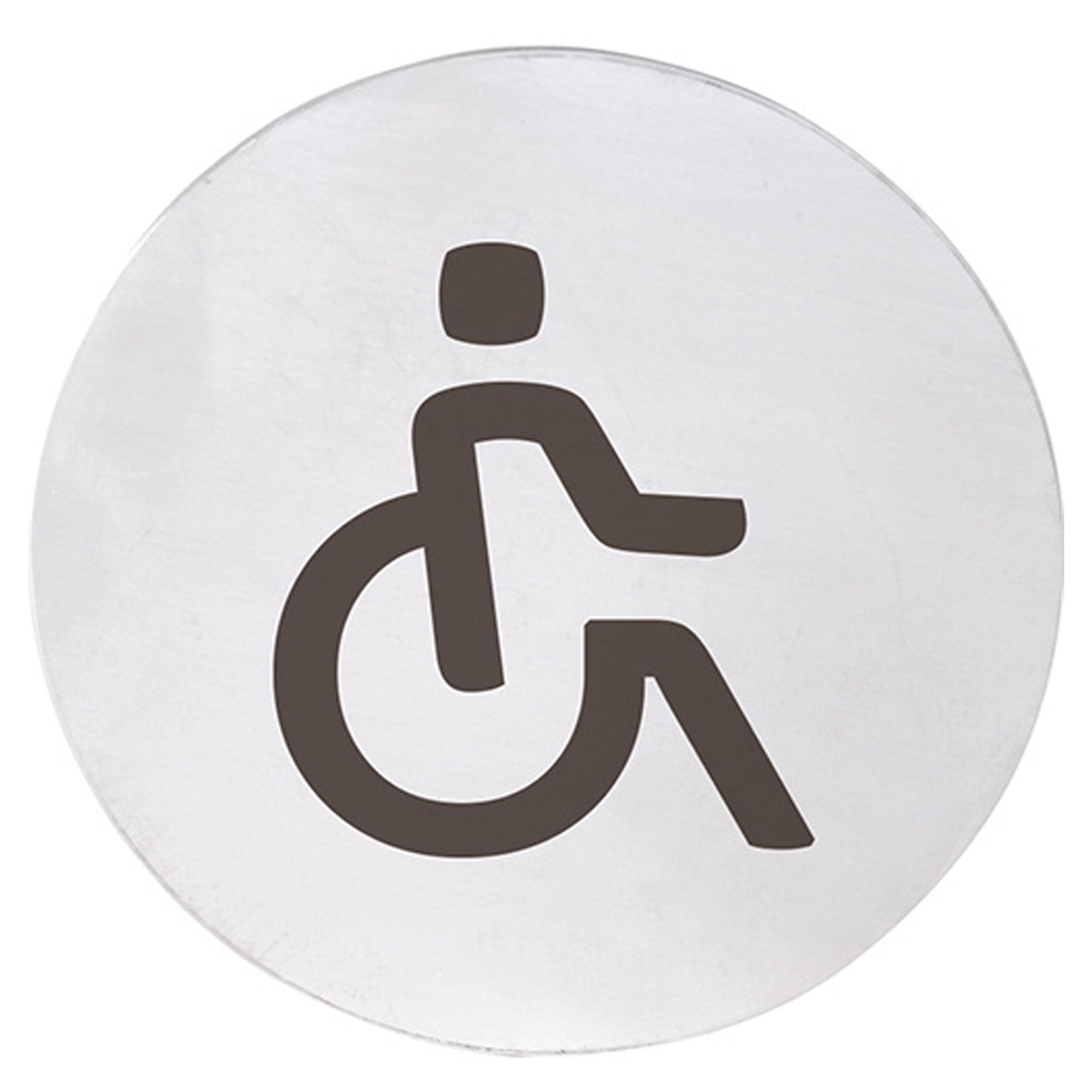 Handicaptoilet Piktogram 8x8 cm Krom Matt Rund