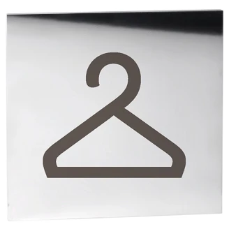 Omklædningsrum Piktogram 8x8 cm Krom Blank