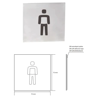 Herretoilet Piktogram 8x8 cm Krom Matt