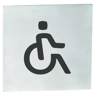 Handicaptoilet Piktogram 8x8 cm Krom Matt