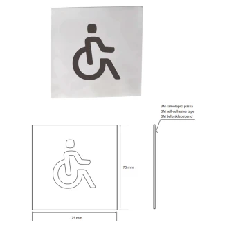Handicaptoilet Piktogram 8x8 cm Krom Matt