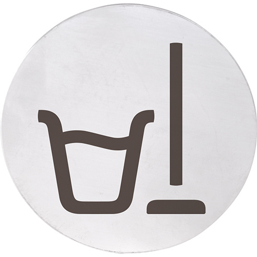 Rengøringsrum Piktogram 8x8 cm Krom Matt Rund