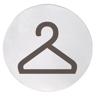 Omklædningsrum Piktogram 8x8 cm Krom Matt Rund