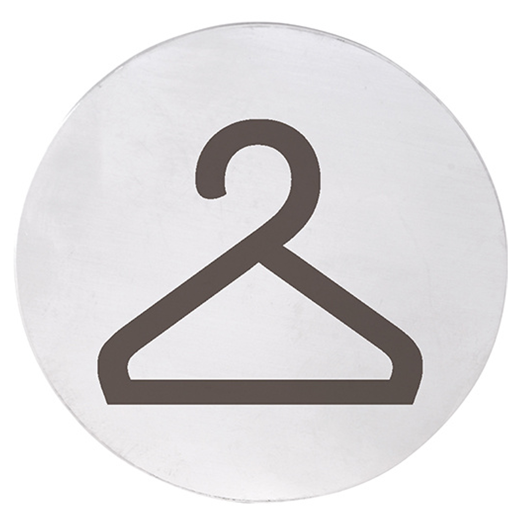 Omklædningsrum Piktogram 8x8 cm Krom Matt Rund