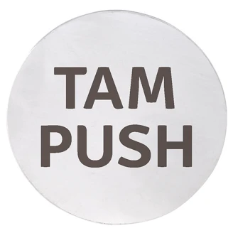 Tryk Piktogram 8x8 cm Krom Matt Rund