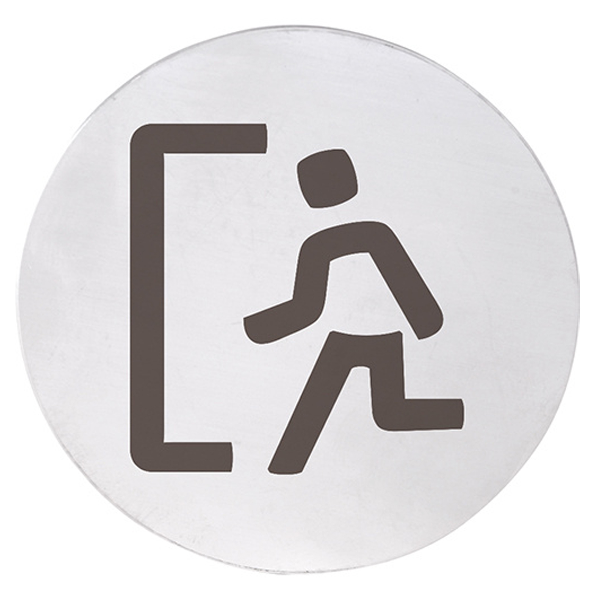 Nødudgang Piktogram 8x8 cm Krom Matt Rund