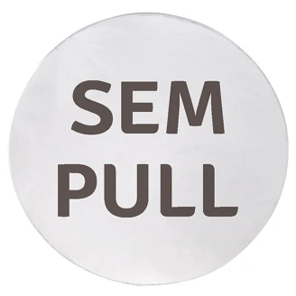 Træk Piktogram 8x8 cm Krom Matt Rund