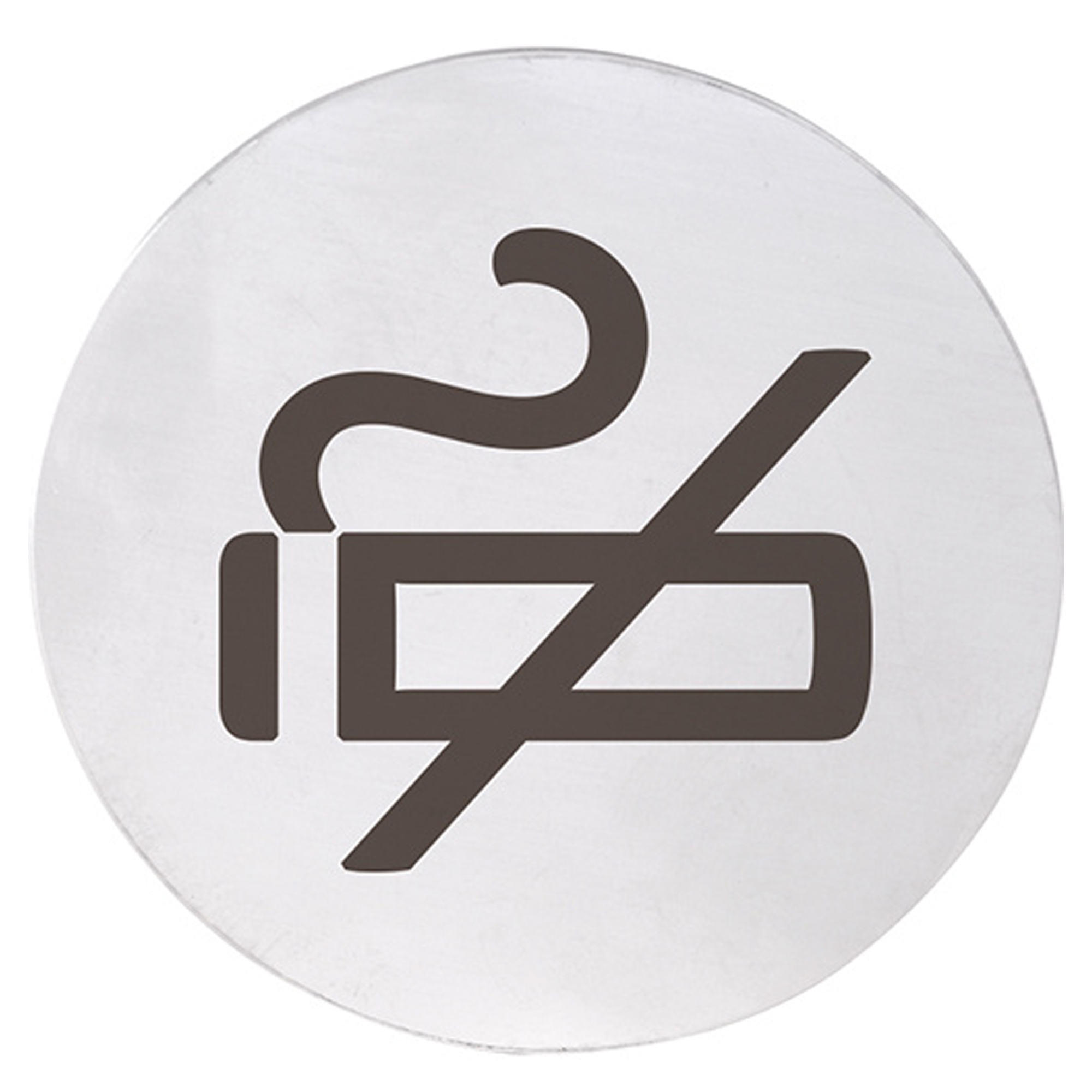 Rygning Forbudt Piktogram 8x8 cm Krom Matt Rund