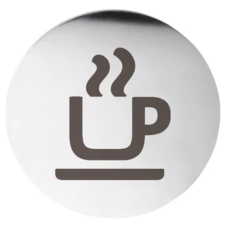 Café Piktogram 8x8 cm Krom Matt Rund