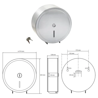 Toiletpapirholder Jumbo Krom Matt 31 cm