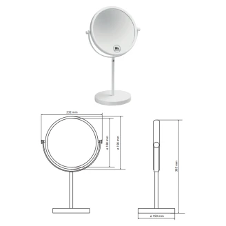 Kosmetikspejl <strong>Vionne</strong>  Vit Matt 20 cm