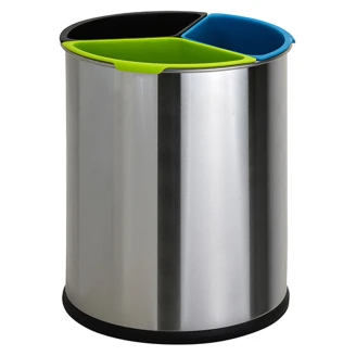 Affaldsspand til Sorteret Affald 15 l Krom Matt med 3 Inderbeholdere