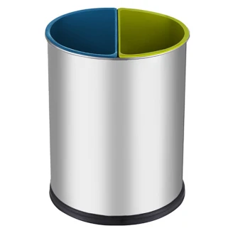 Affaldsspand til Sorteret Affald 15 l Krom Matt med 2 Inderbeholdere