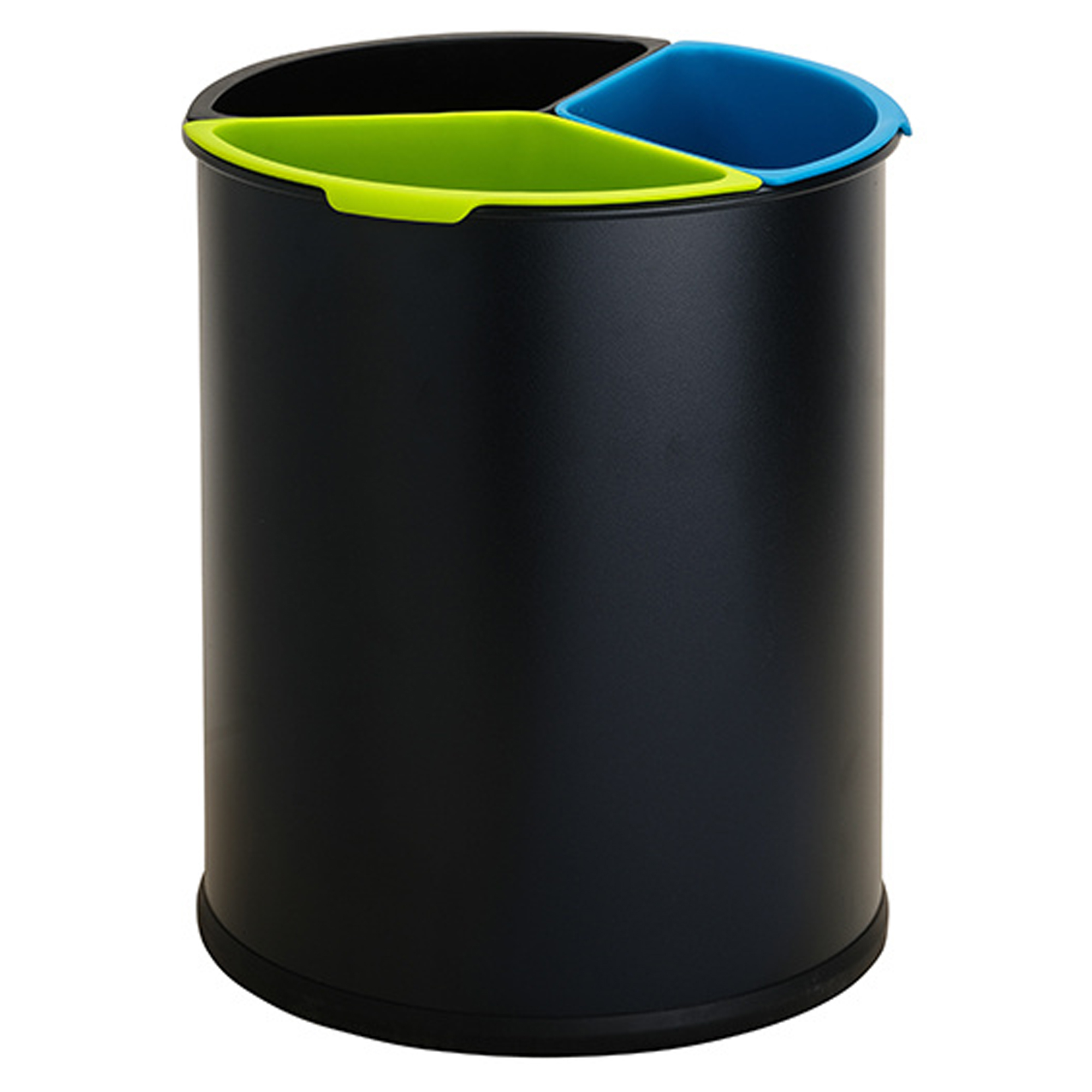 Affaldsspand til Sorteret Affald 15 l Svart Matt med 3 Inderbeholdere